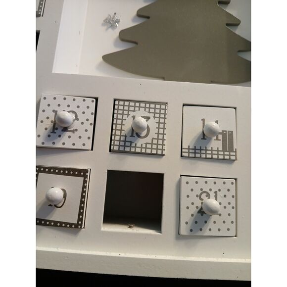 White Wooden Christmas ADVENT Calendar, Removeable Drawers, Customize - Picture 4 of 13